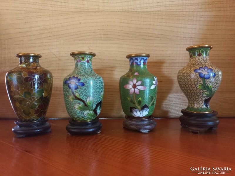 4 Pcs Chinese split enamel vases
