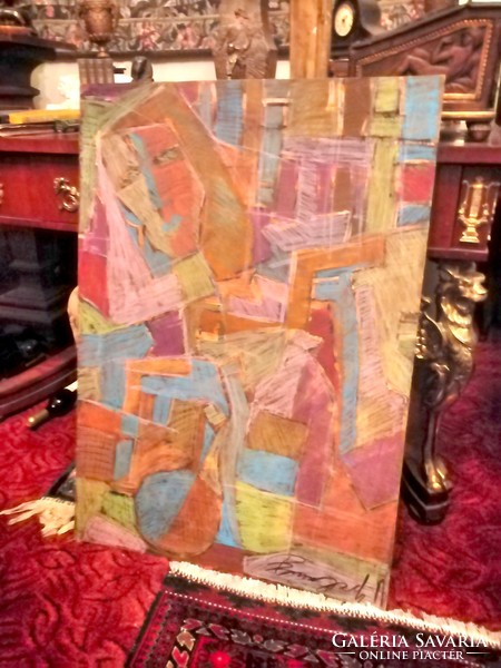 Cubist painting i. 90 X 64 cm