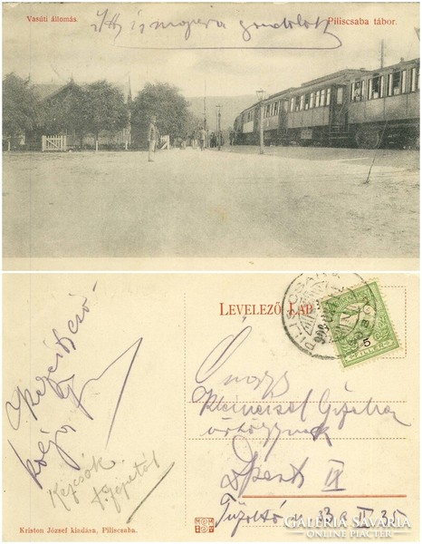 Régi képeslap - Piliscsaba tábor Vasúti állomás