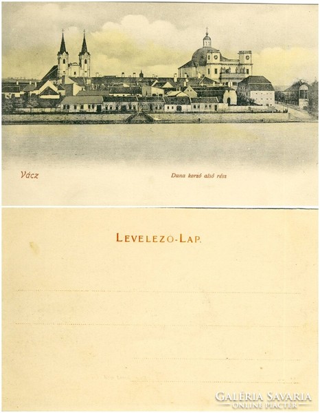 Old postcard - Vác Danube-Korzó lower part