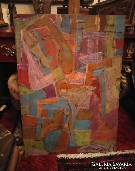 Cubist painting i. 90 X 64 cm