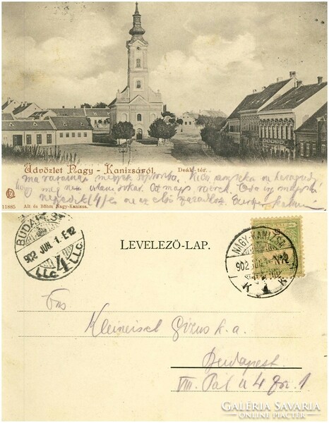 Régi képeslap - Nagy-Kanizsa  1902