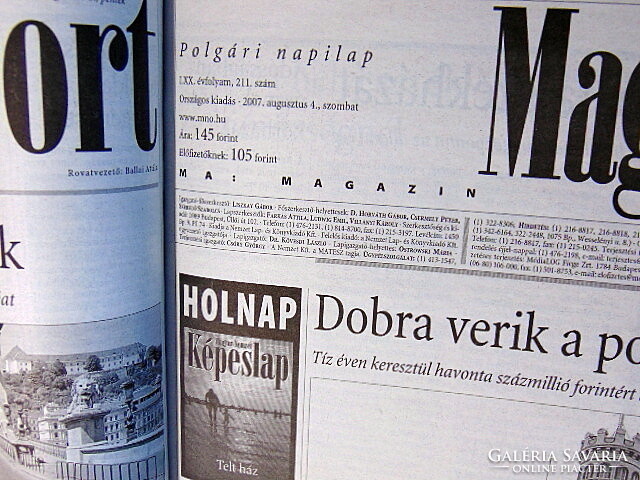 2007 August 4 / Hungarian nation / birthday!? Original newspaper! No.: 22426