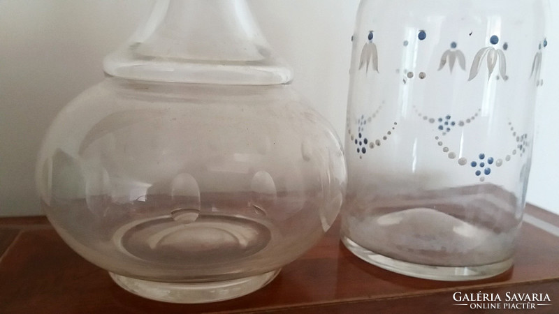 Régi röviditalos dugós palack vintage likőrös pálinkás üveg 2 db