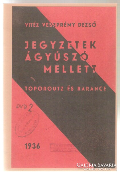 Veszprém dezső: notes with cannon wording 1936