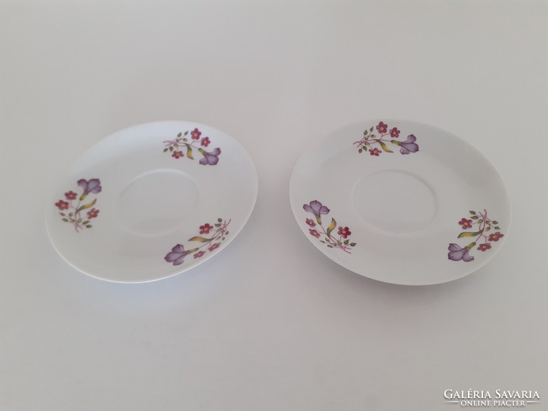 Retro 2 lowland porcelain coffee saucers with flowers