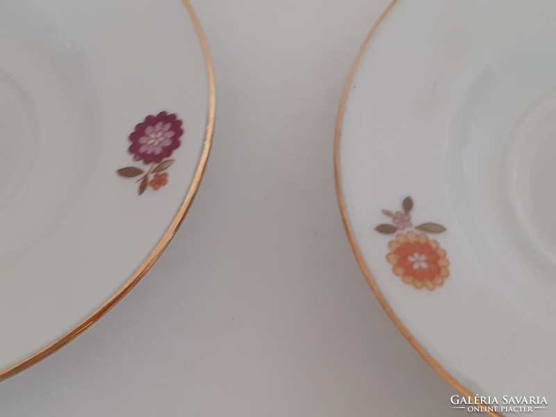 Retro lowland porcelain coffee saucer with flowers 2 pcs