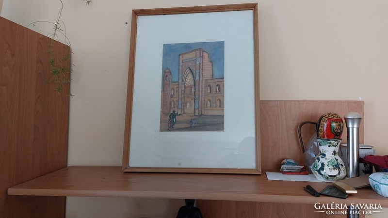 (K) Szabó Sándor szignózott festmény 52x41 cm kerettel