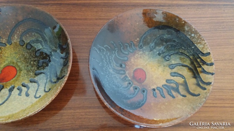 Retro Sarkadi kerámia falidísz fali tányér 2 db