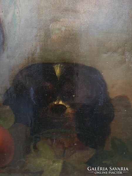 Impressive antique still life with a puppy, second half of the 19th century - 50082