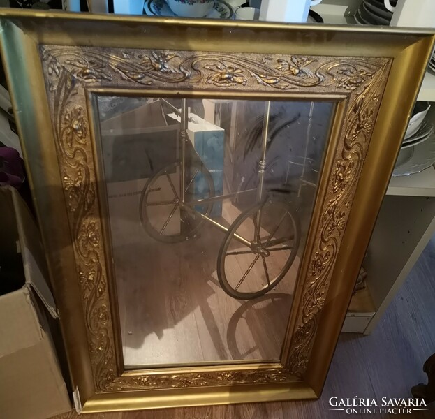 Szecessziós antik arany tükör (aranyozott)