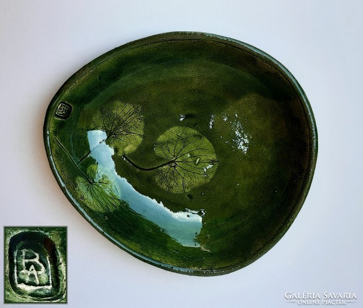 Bowl with violet leaves - Bacco ceramics