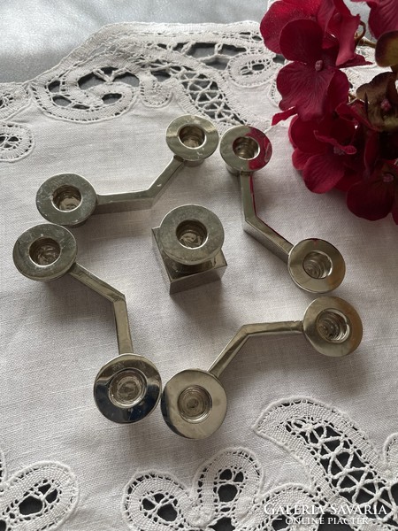 Designer small metal candle holders in one
