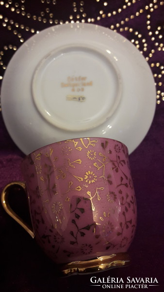 Porcelán kávés csésze tányérral gyűjteménybe 3. (L2474)