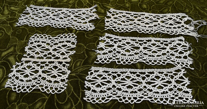 Klöpli lace shelf decoration, drapery curtain tablecloth lace detail 14 x 7 cm + sewn together for decoration