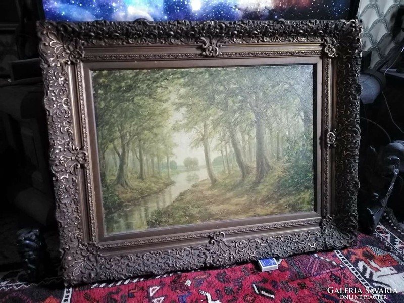 Antique painting in a Brussels frame, 94 x 76 cm