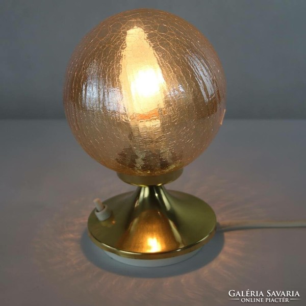 Vintage copper&glass table globe lamp 70 ths