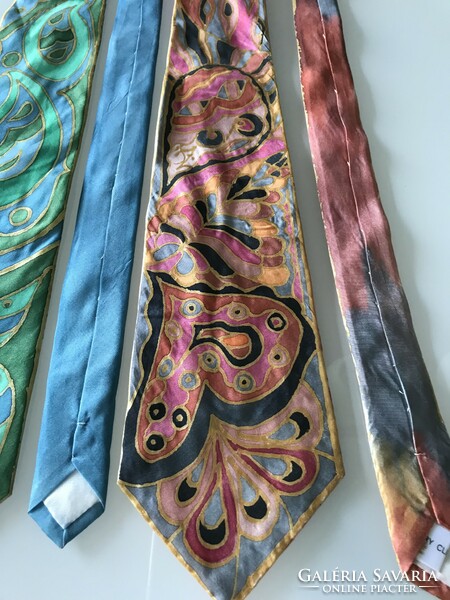 Hand dyed silk ties