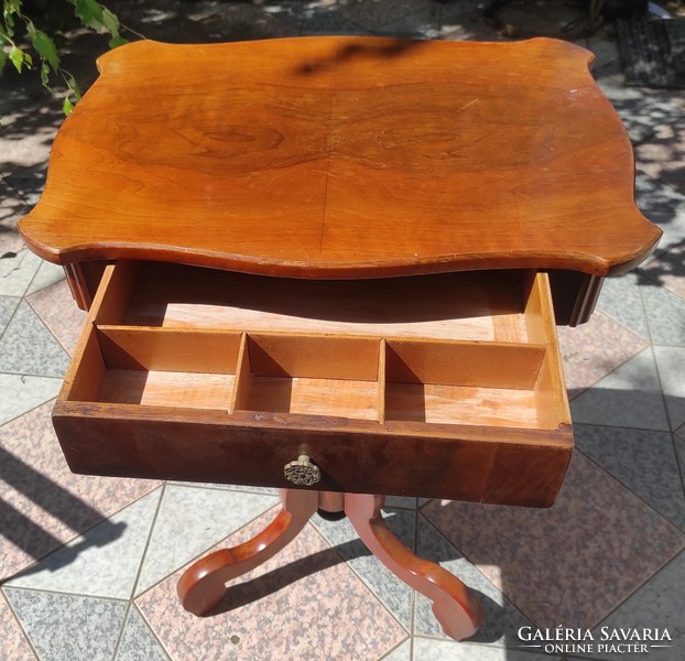 Gyönyörű Biedermeier asztalka fiókos Varró asztal laptop notebook home -office asztal videó ís.