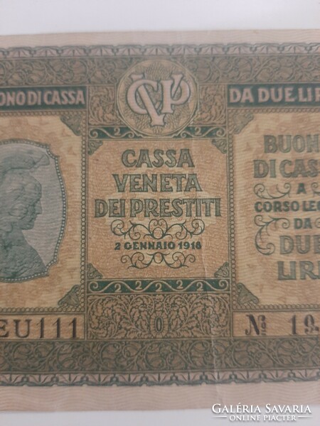 Italian 2 lire, lire Italy Venice 1918