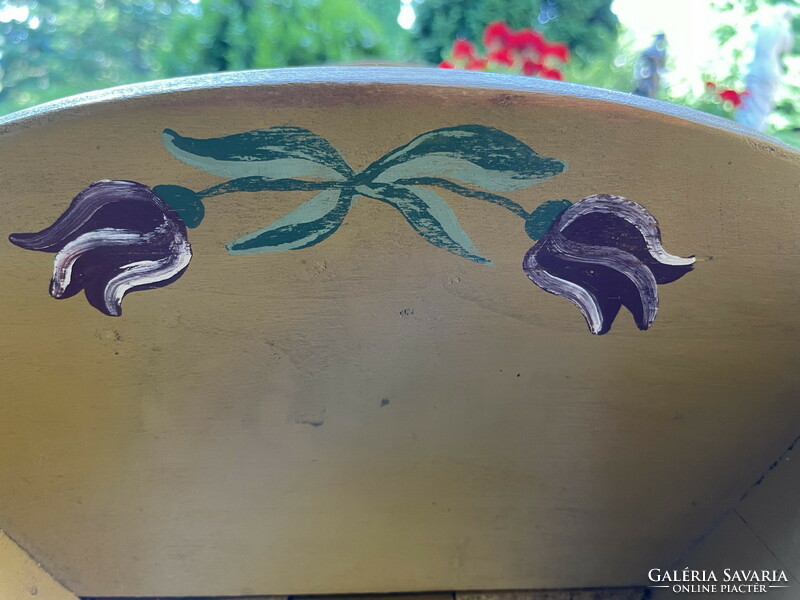 Garden wooden geranium wheelbarrow