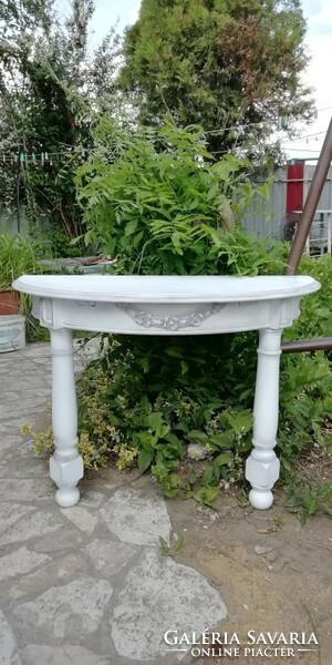Provence, vintage antique console table with carved flowers