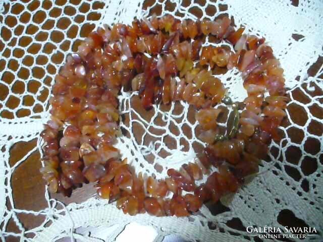 Polished amber necklace