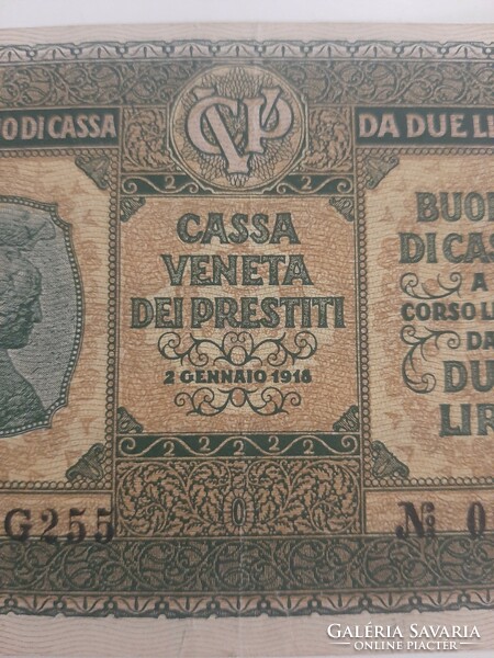 Olasz 2 líra, lire Olaszország Velence  1918