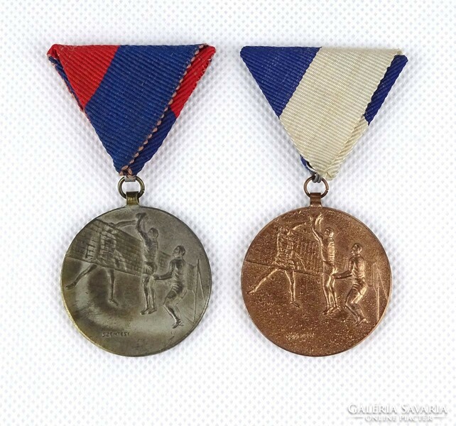 1J712 marked Szentesy volleyball sport medal 2 pieces
