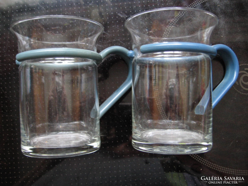 Pair of retro tea and Irish coffee glasses