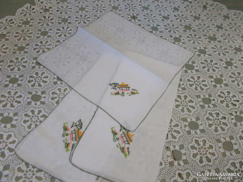 Zsolnay pattern handkerchief 3 pieces