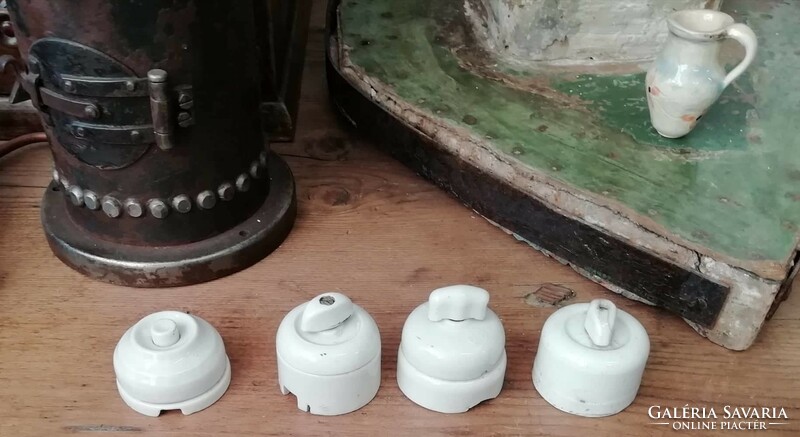 Porcelain rotary switches, wall switches from the early 20th century