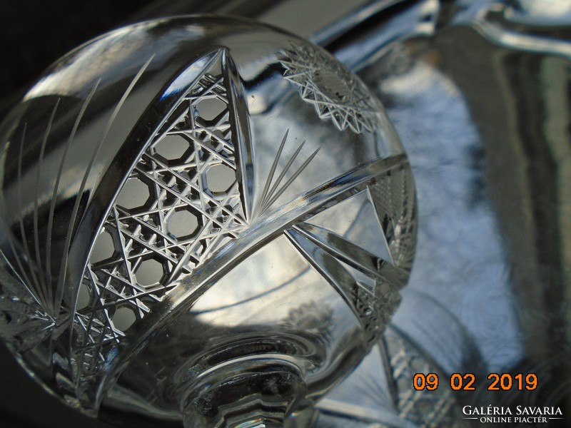 A crystal glass with a base with rich details