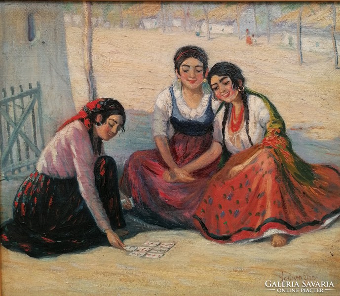 Latinka Elza (Arad, 1895 Arad, 1947)/ Kartyajóslás