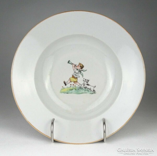 1J315 old Zsolnay porcelain plate soup plate with message