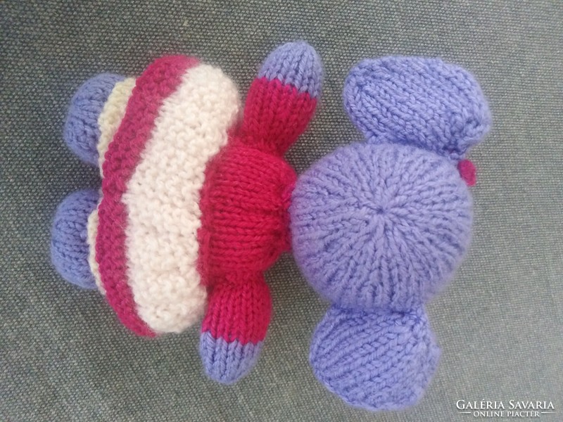Lavender-colored, knitted elephant - mascot