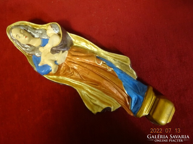 Hand-painted plaster figure, can be hung on the wall. Virgin Mary with baby Jesus. He has! Jokai.