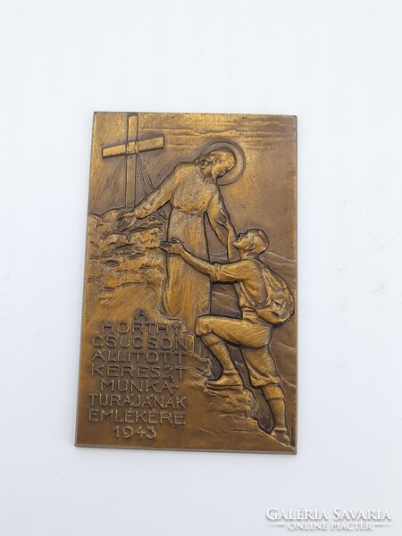 Berán Lajos: A Horthy csúcson állított kereszt munkatúrájának emlékére 1943, plakett