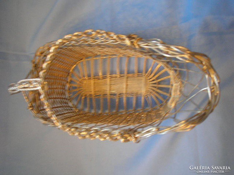 Antique metal mesh bottle holder spout rarity 25 cm