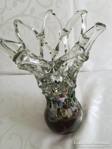 Áttört mintás üveg váza