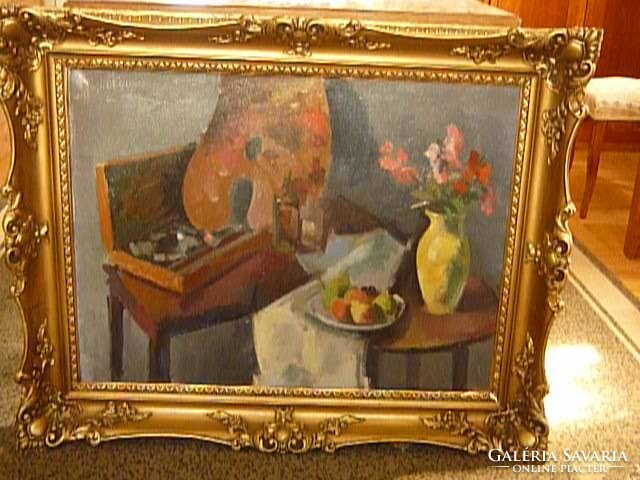 Eladó Doór Ferenc: Virágcsendélet című olajvászon, Képcsarnokos festménye