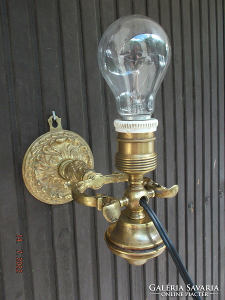 Old large copper table and wall lamp ------ tilting lamp - ship lamp -35-