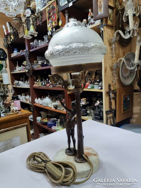 Old restored copper figural table lamp
