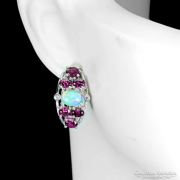 Real fire opal garnet with 925 sterling silver