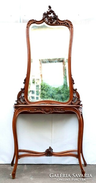 Baroque antique console table with mirror