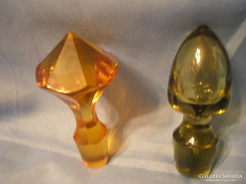 2 Polished plugs, honey amber, uranium green rarities for sale together