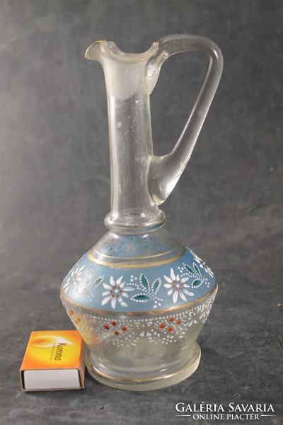 Antik szakított üveg likőrös karaffa 339