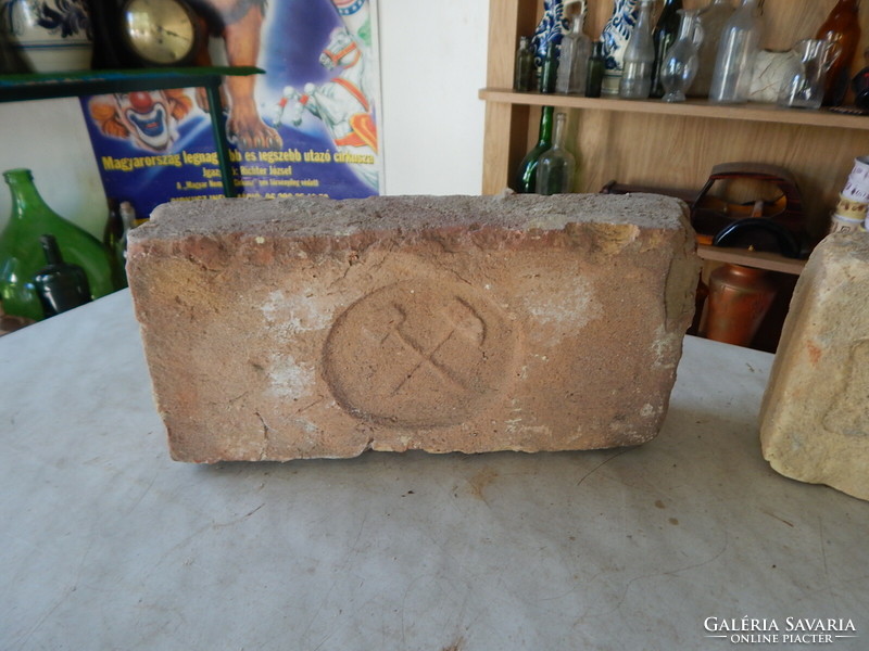 Old bricks with Hungarian coat of arms, .Hungarian crown, miner and Hortobágy for sale at the same time!