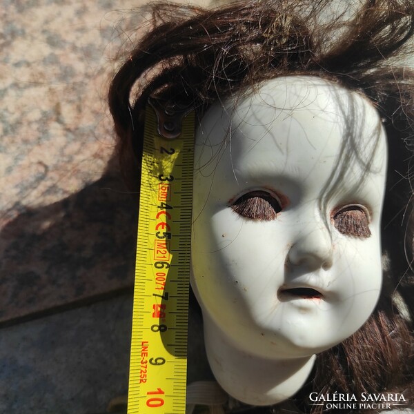 Antique porcelain biscuit head doll, head marked.