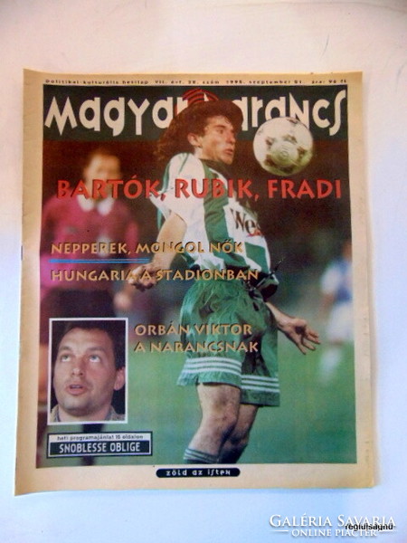 1995 September 21 / Hungarian orange / original newspaper! For a birthday! No.: 22256